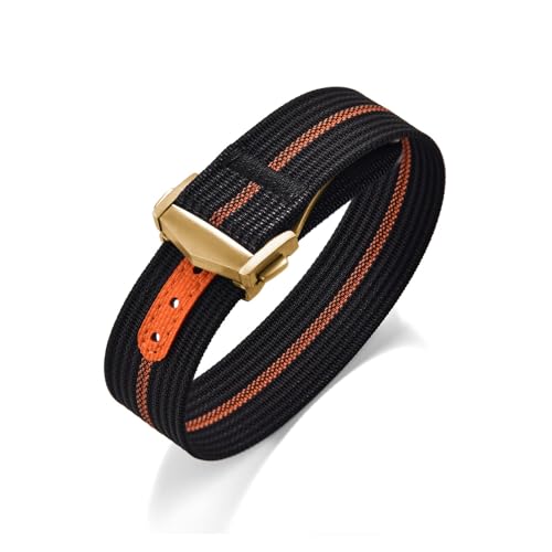 Bracelet universel en nylon côtelé compatible fermoir déployant 20 mm