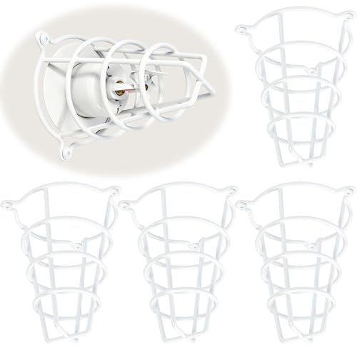 Happy Tree (4 Pack) White Fire Sprinkler Head Guard Cover for Both 1/2