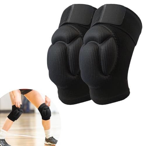UZSUZZ 1 Par Rodilleras Trabajo,Rodilleras Voleibol,Rodilleras Protectoras 30cm Ajustables Esponja Gruesa Antideslizante Rodilleras Deportiva Transpirable y Antideslizante para Hombre y Mujer