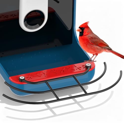 Nakucholy Metal Perch Extender Designed for Bird Buddy Pro1 Smart Feeder - Add On Accessory with Screws Fan-Shaped Design More Room for Visiting Birds to Land Powder-Coated Black