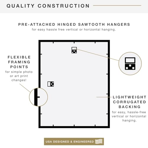 MCS Trendsetter 16x20 Poster Frame Black High-Gloss, Vertical & Horizontal Wall Hanging Large Picture Frame for Photos, Posters & Art Prints (1-Pack)