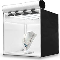 HAVOX - Fotostudio HPB-40XD - Maße 40x40x40cm - 4X Dimmbare LED-Beleuchtung Tageslicht 5500k - 26,000 Lumen - CRI 93 - Machen Sie Ihre kommerziellen Fotos zu E-Commerce