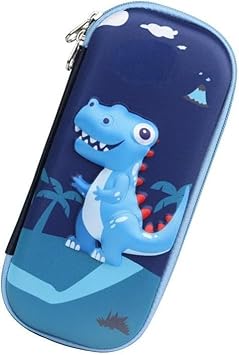 Ethylene Vinyl Acetate (Eva) 3D Cover Pencil Case, Pencil Compass School Pouch Organizer for Students, Premium Stylish Pen Holder Pouch Stationery Box (Multicolor) (Pencil Case Dinosaur)