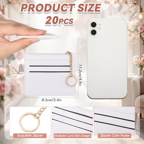 Image of Abbylike Wallet Bulk Men Slim Minimalist Leather Wallet for Laser Engraving Card Holder Front Pocket RFID Blocking with Zipper for Men and Women DIY Church Gift