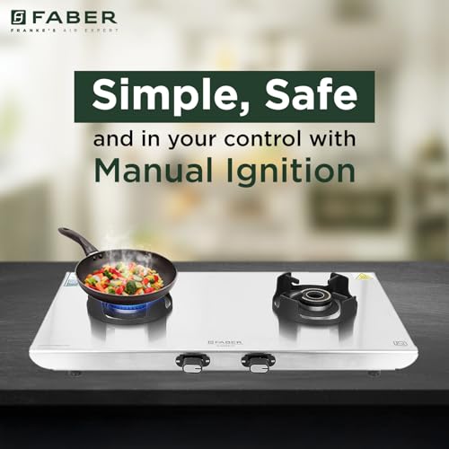 Image of Faber Ember Stainless Steel Cooktop | 2 Brass Burners - Jumbo & Small | Manual Ignition | Diamond-Coated Pan Support | 5Yr Warranty on Burners & 2Yr Comprehensive by Faber | Cooktop Ember 2BB SS CI
