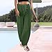 ANKCAC Womens High Waist Casual Pants, Cotton Linen Blend Flattering Fit Breathable & Comfortable Trousers for All Body Types Army Green
