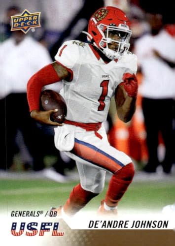 2023 Upper Deck USFL Box Set Gold #24 De'Andre Johnson New Jersey Generals NFL Football Card NM-MT