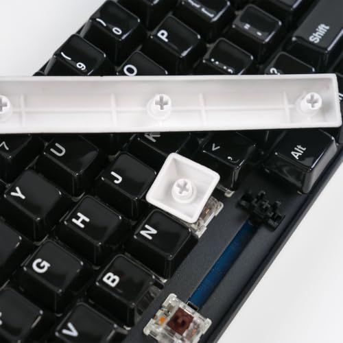 Image of Ceramic Keycap Set for 61 /67 /68 ANSI Keyboards 96 Keys (Black with White) | Mechanical Keyboards Alumina Ceramic, Scratch-Resistant, Gloss Finish, TKL Layout, Comfortable Typing