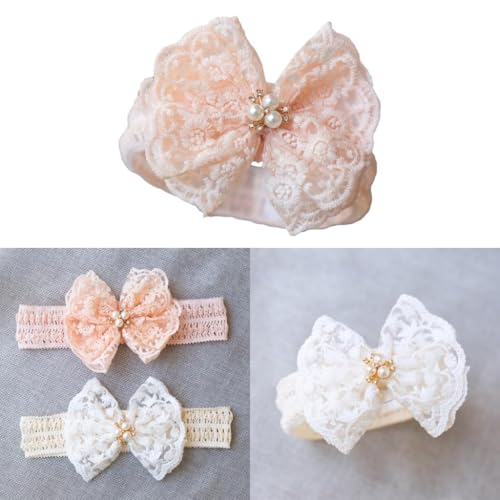 Baby Girl Bow Headband, Lace Bowknot Hairband, Wide Elastic Headdress, Princess Style4