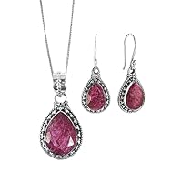 Algopix Similar Product 5 - Sivalya AMALFI Raw Ruby Necklace and