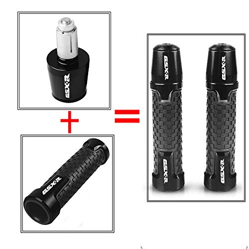 7/8"22Mm Motorcycle Handlebar Ends Aluminum Handle Bar Grips Plugs Caps For Suzuki Gsxr Gsx-R 600 750 1000 （Black） #TOP5