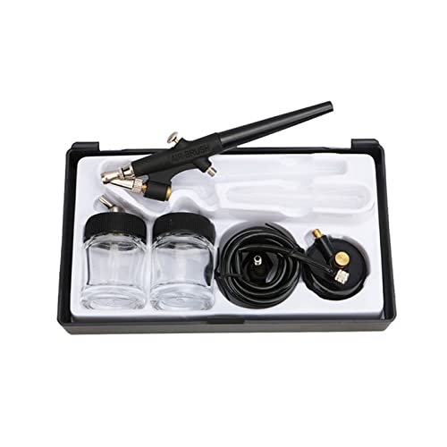 Kit con manguera de 22 cc, práctica herramienta de pulverización, cepillo de aire de acción única para manicura con taza de líquido de acción única para decoración de pasteles