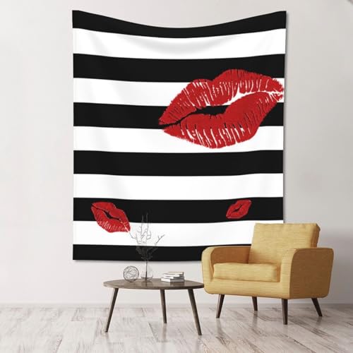 Tenture murale rayée noir et blanc pour chambre d'ado moderne