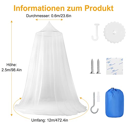 VEVOQIM Moskitonetz Bett für Doppelbett Einzelbett, Großes Moskitonetz Reise Betthimmel Mückennetz Feinmaschiges als Moskitoschutz, Fliegennetz Moskitonetze für Reise und zu Hause Indoor Outdoor