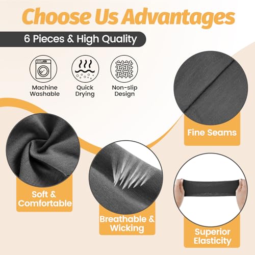Image of Headbands for Women - 6 Pack Wide Elastic Hair Bands | Stretchy Sweatbands Hair Bands | Soft Sports Thin Head Bands | Non-Slip Accessories Bands for Fashion, Washing Face, Workouts, Yoga, Daily Use