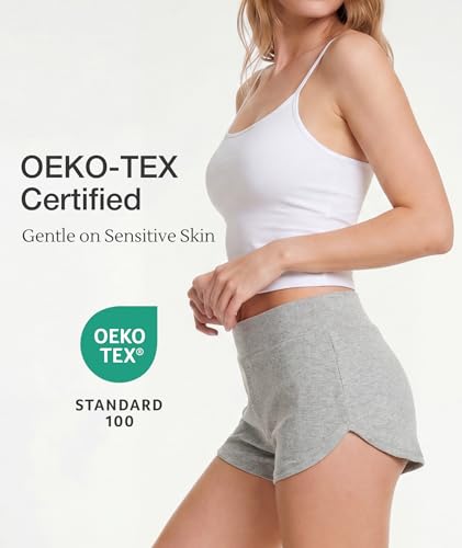Image of LazyCozy Bamboo Viscose Sleep Shorts for Women, Soft Dolphin Lounge Shorts | Comfy Y2K Micro Mini Pajama Shorts, Lightweight Booty Shorts, Summer Pj Shorts, Knit Workout Shorts