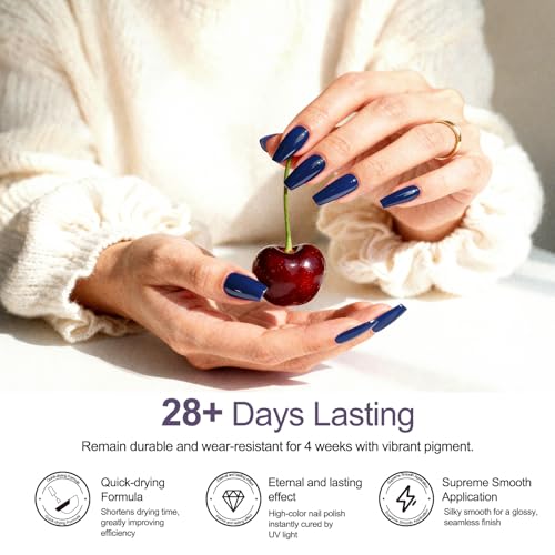 Shexnail Hema-Free Gel Nail Polish 15ml Dark Blue Classic Nail Color — view 6