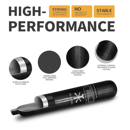 TUXING 4500Psi Pcp Air Tank 0.7L 42Cu in 700cc Carbon Fiber HPA Tank,Gas Cylinder,Paintball Hunting for PCP Air Rifle Gun Daystate and FX Thread M18 * 1.5 - Image 6