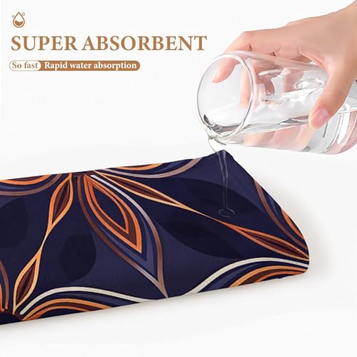 Serviettes douces et absorbantes bleu foncé et marron pour la douche
