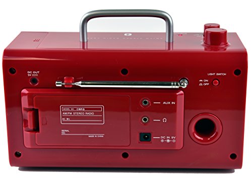 Radio Kaito CBR3 AM/FM Bluetooth con linterna LED rojo miniatura 4