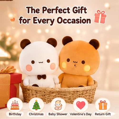 Image of Babu Dadu Cute Bear Plush Toy Soft Stuffed Animal Doll for Kids, Hugging Pillow, Kawaii Plushie Teddy Bear Toy for Girls, Boys, Birthday Gift, Home Decor