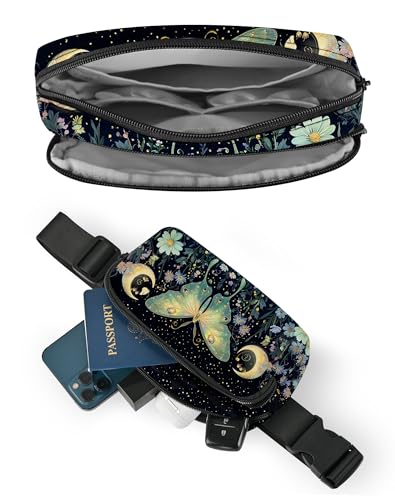 Image of Moth Fanny Pack Lightweight Belt Bag Fashion Waist Pouch | Waterproof, crossbody bags for women, sports, running, traveling, hiking