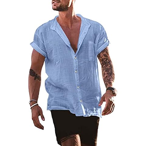YAOBAOLE Chemise en Lin Manches Courtes Cover