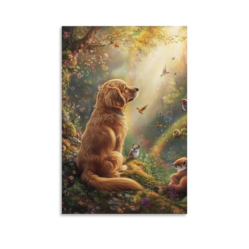 Pinturas murales de perros y posters de lienzo vertical para pasillos