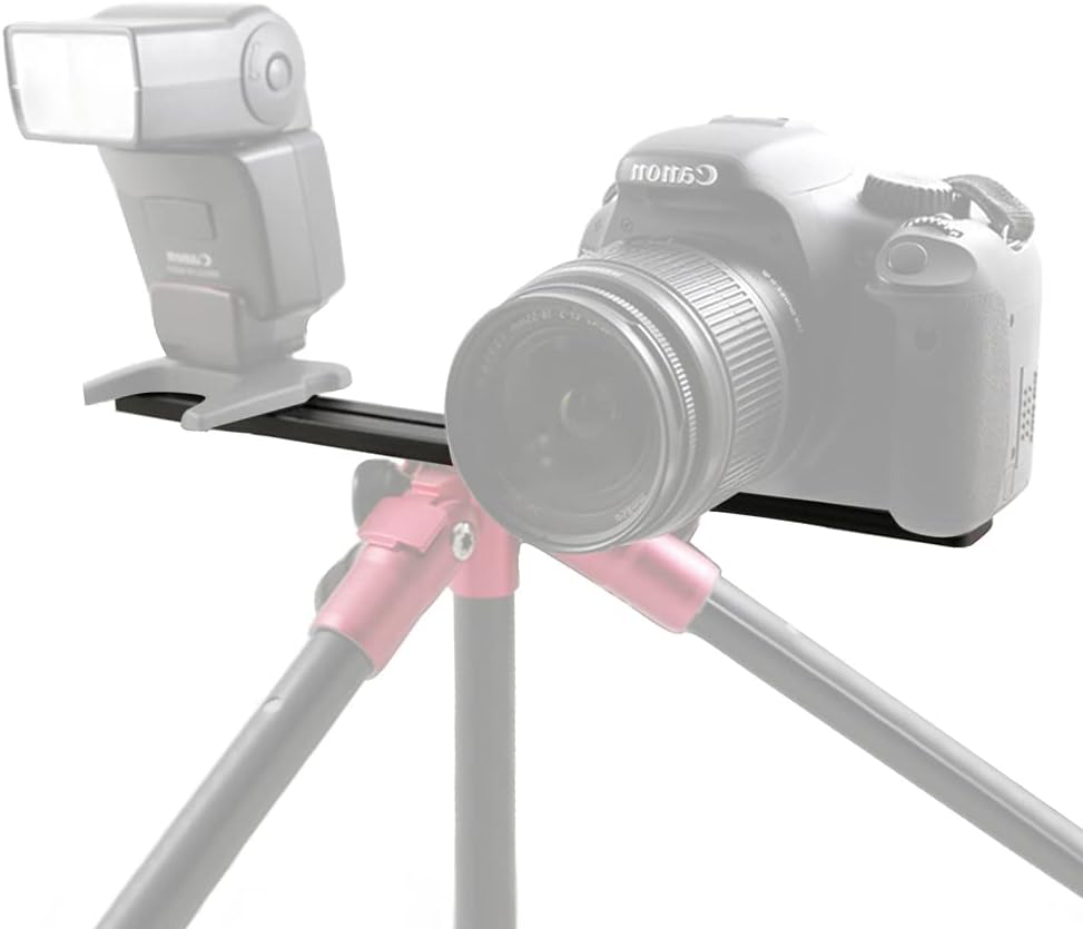 30cm Dual Speedlite Mount Tripod Bracket Flash Extension Bar, 10" Dual Bracket for Camera, LED Video Light, DSLR, Flash Light