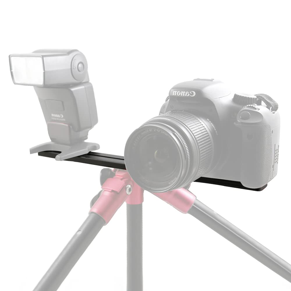 Staffa per treppiede doppia Speedlite da 30 cm, staffa per estensione flash, staffa per treppiede doppia da 8" per fotocamera, luce video LED, fotocamera DSLR, luce flash
