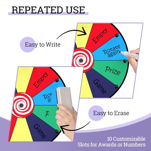 Facilife 12 Inch Prize Wheel with Stand - 10 Slots Dry Erase Spinner by Facilife - Used condition - Image 6