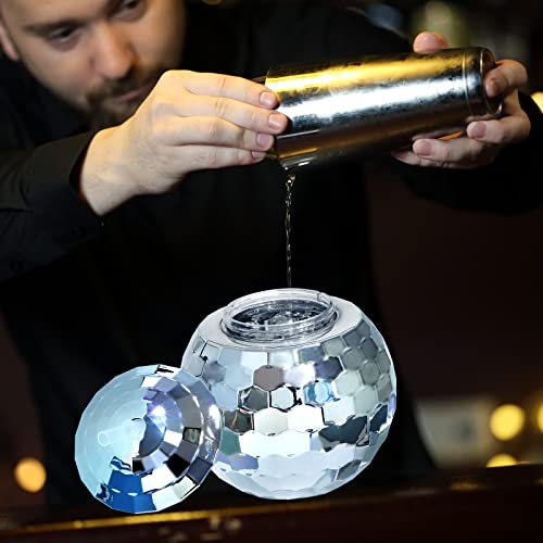 Breroa 6 Pieces Disco Ball Cup With Lid And Straw 20 Ounce Disco Party Cups 1970S Mirror Disco Cocktail Cups Sparkly Glitter Disco Flash Ball Drink Tumbler For Disco Bar Party Supplies, Silver #TOP5