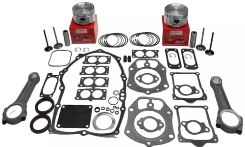 Lil Red Barn Master Engine Overhaul Kit Two Pistons, Intake and Exhaust Valves, Connecting Rods and Complete Gasket Kit Compatible with Briggs & Stratton 61 Cubic Inch Big Block V Twin Engines