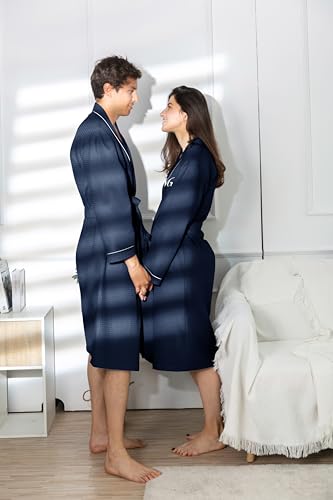 AW BRIDAL Mr and Mrs Waffle Knit Robe Set for Wedding Anniversary, Personalized Matching Robes for Couples, Women and Men2