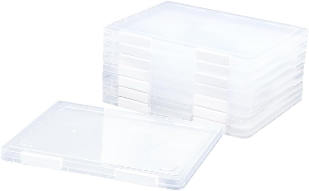 8 Packs A4 Project File Cases, Plastic Storage Organizers, Scrapbook Boxes, Document And Magazine Holder For Office And School Supplies