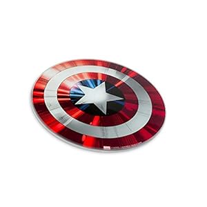 Marvel Avengers Captain America Shield Replica Cutting Board – 11 3/4 inch Round – Tempered Glass With Non-Slip Feet – Officially Licensed – Kitchen Decor Gift for Adults, Men, Women, Father’s Day