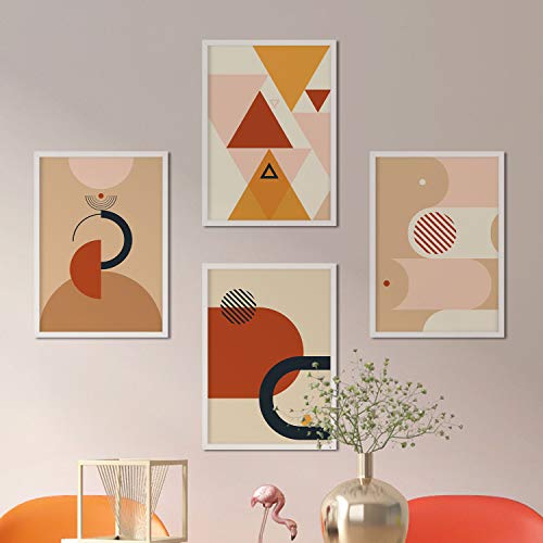 Nacnic Set de Cuatro Posters de constructivismo. Pack de láminas Arena del Sahara con diseños a Color inspirados en el constructivismo Abstracto. Tamaño A3