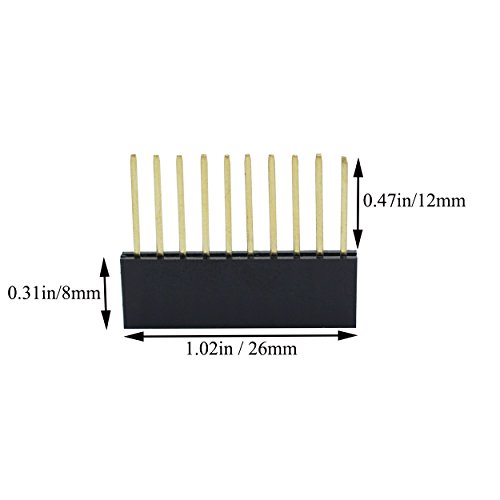 Didamx 120Pcs 2.54Mm 6Pin 8Pin 10Pin 10Mm Long Needle Female Pin/Double Row 3-Pins Header Strip Stackable Header #TOP1