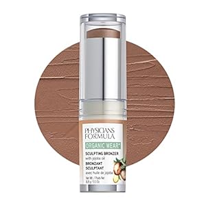 Physicians Formula Organic Wear All Natural Sculpting Face Bronzer Makeup Stick Mocha, Dermatologist Approved, 2- Mocha