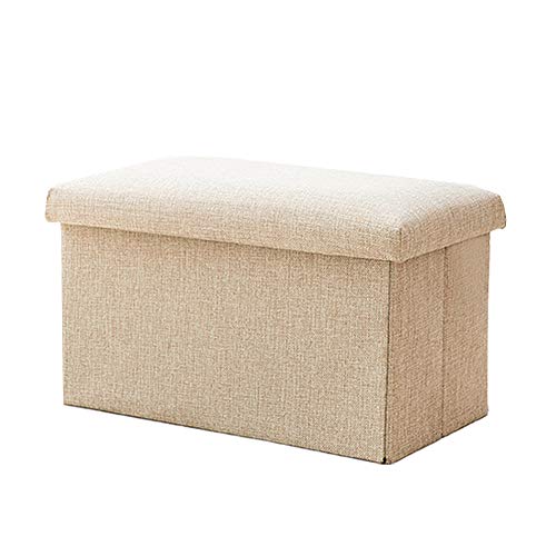 KANKOO Puff Salon baul Puff almacenaje De Almacenamiento otomana Pie Taburetes Puffs De Almacenamiento de Taburete Pequeño Asiento de Almacenamiento Otomano Beige,50 * 31 * 31