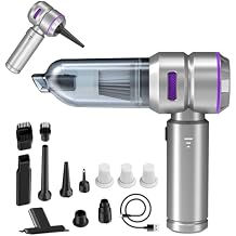 Car Vacuum Portable Cordless 20000pa High Power 4-in-1 Handheld Vacuum Cordless Rechargeable, Portable Vacuum with 3 Reusable Filter, Small Vacuums for Car Home Office & PetSilver Purple