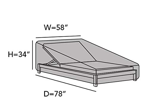 Covermates Outdoor Double Chaise Lounge Cover - Water Resistant Polyester, Drawcord Hem, Mesh Vents, Seating And Chair Covers-Charcoal #TOP1