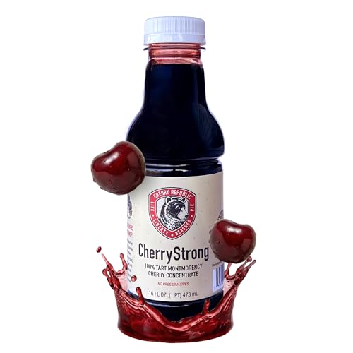 Cherry Republic CherryStrong Montmorency Tart Cherry Juice Concentrate, 16 oz - 100% Pure Juice Concentrate, Made from Montmorency Cherries, Packed with Nutrients, High Concentration, Michigan-Made