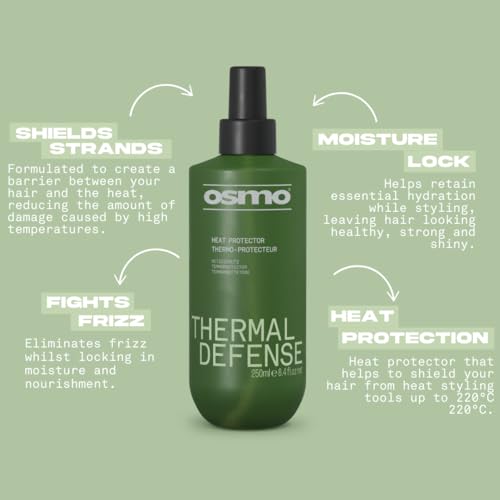 Osmo Thermal Defense Heat Protectant Spray | Frizz-free results | Vegan. 250ml.