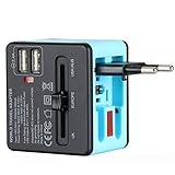 [All-in-One-Universal-Reiseadapter] Dieser Reise-Netzteil hat einen US / EU / UK / AU Stecker und leistungsstarken Dual USB-Ports, mehr als 150 Länder / Regionen abdecken. Es ist in China, Asien, Australien, Neuseeland, Argentinien, die Vereinigten Staaten, Kanada, Japan, Brasilien, die Philippinen, Thailand, Großbritannien, Hong Kong, Macao, Pakistan, Frankreich, Italien, Singapur, Malaysia, Vietnam gemeinsamen , Indonesien und die Malediven. Katar, Spanien, Indien, Europa, Südkorea, Deutschlan