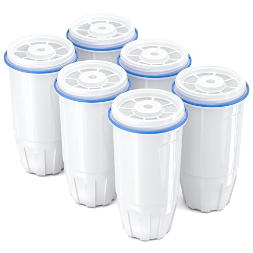 Upgraded Water Filter Replacement Fit for Zero Pitcher and Dispenser ZR-001 ZR-004 ZP-006 ZR-017, Five-Stage Filter System, Effectively Reducing Lead, Chromium, and Contaminants, 6 Packs, By BOGDA
