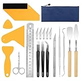 【Lieferumfang:】2 x Entgitterhaken ( verschiedene Typen), 3 x Pinzette( verschiedene Typen), 2 x Spatel (verschiedene Typen), 4 x Schaber( verschiedene typen), 1 x Kleine Schere, 1 x Lineal, 1x Präzisions bastelmesser+5 Stück klingen (HINWEIS: Lassen Sie sich nicht von Kindern unter 6 Jahren berühren.)+1x Aufbewahrung Tasche.