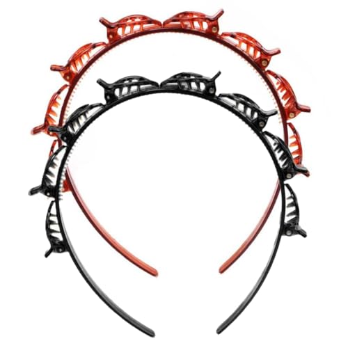 Diadema Horquilla con Clips, Diadema para Mujer, Diadema con Horquilla, Diadema Unisex, Diademas con Clip, Horquillas con Flecos Dobles para Peinado, 2 Piezas