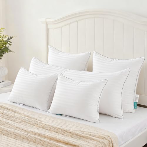 Image of Oubonun 12 x 16 Throw Pillow Inserts, Firm and Fluffy Decorative Pillows for Couch Bed Sofa with Soft Cotton Cover White Cushion with Down Alternative Pack of 2