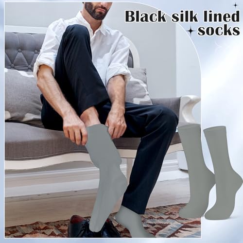 Image of 4 Pairs Silk Liner Socks Ultra-lightweight Hiking Liners Calf Sweat Absorption Socks for Adult